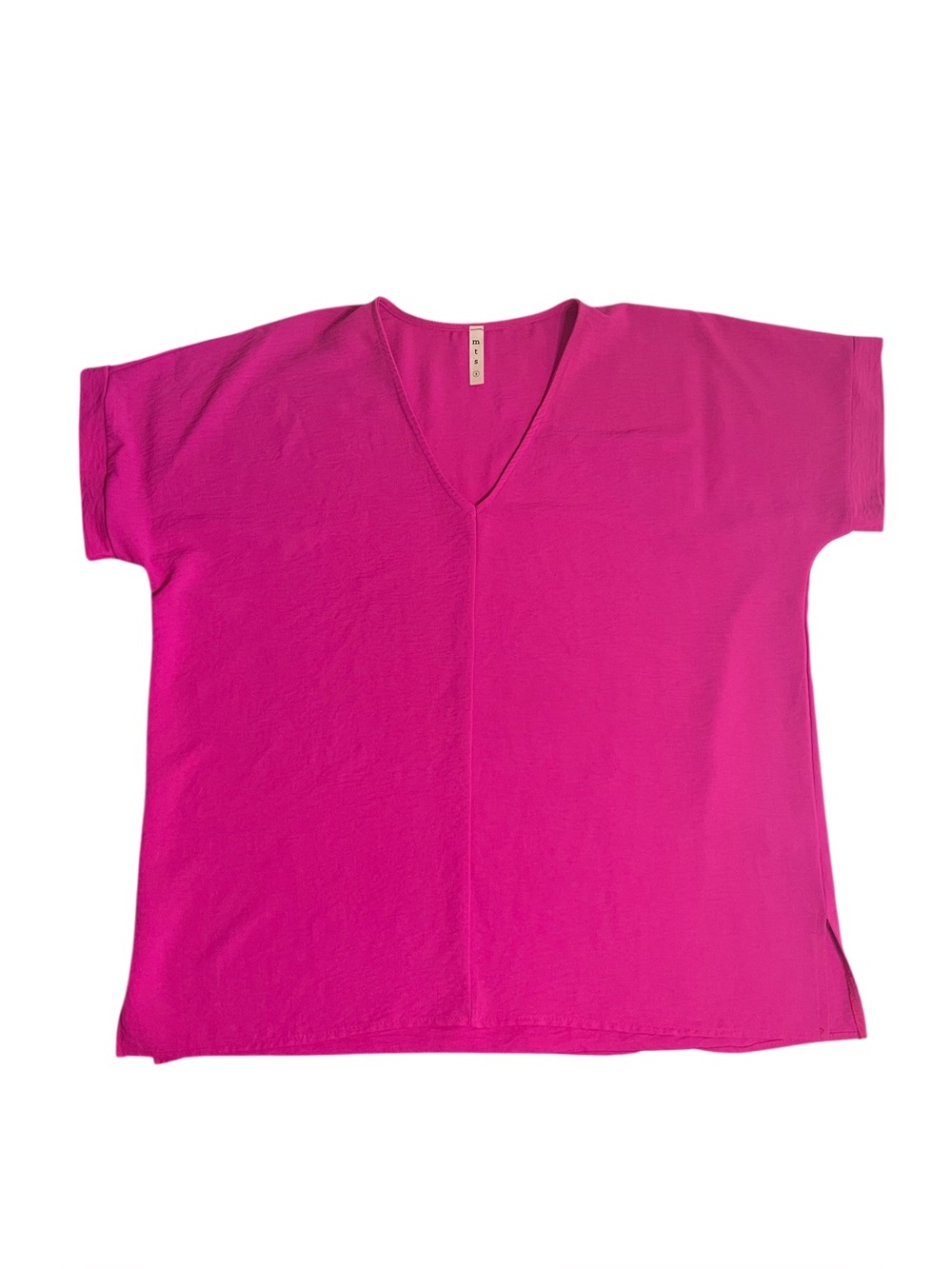 MTS Boutique Women’s Hot Pink V-Neck Blouse Size Small